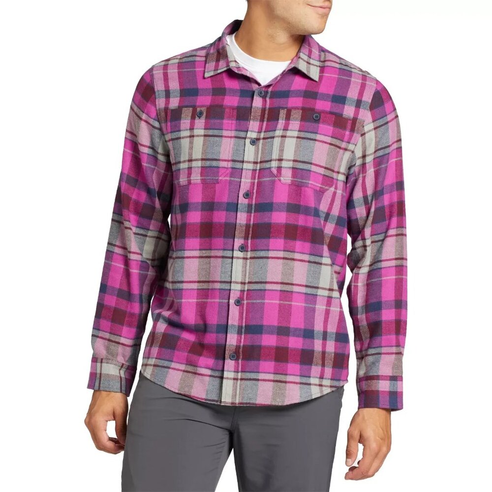 Alpine Design Brushed Pink Purple Flannel Long Sleeve Shirt Large Sunrise NEW